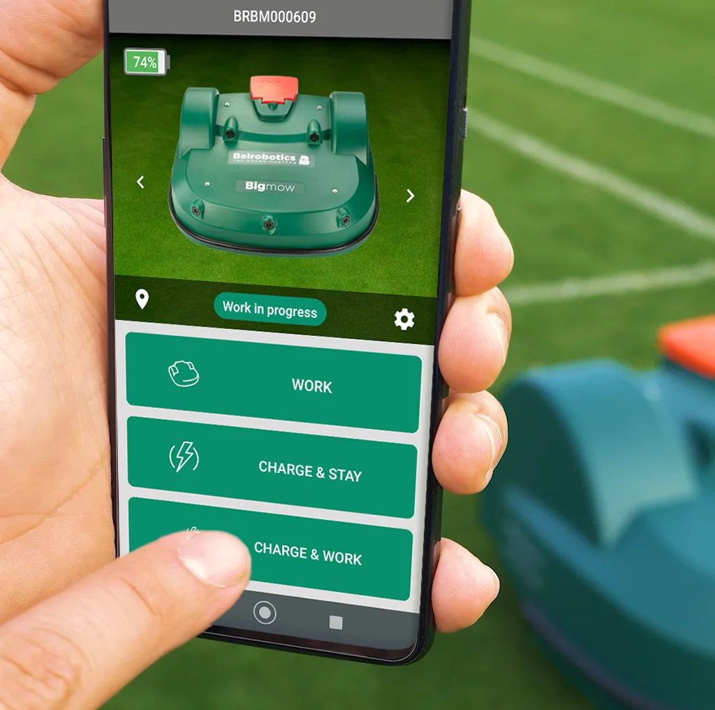 Belrobotics BIG MOW Gps RTK mode taiere in dungi paralele max. 75.000 m2 - 2